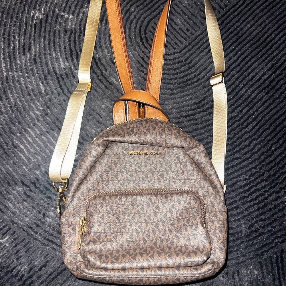 Michael Kors Brown Monogram Backpack
